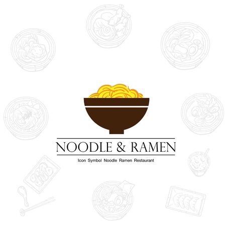 noodle ramen icon logo graphic restaurantのイラスト素材