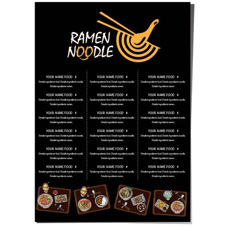 menu ramen noodle japanese food template designのイラスト素材
