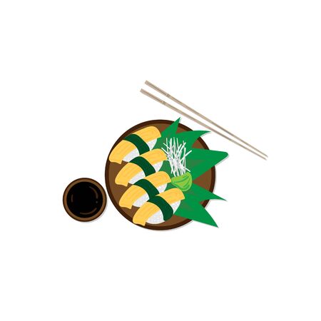 sushi sashimi japan food graphic object restaurantのイラスト素材