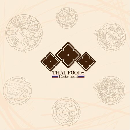 thai food restaurant logo icon graphicのイラスト素材