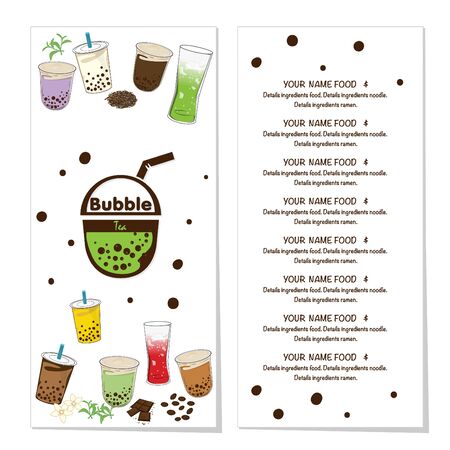 bubble tea menu graphic templateのイラスト素材