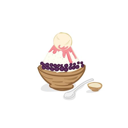ice cream bingsu dessert drawing graphic objectのイラスト素材
