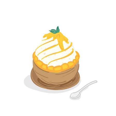 ice cream bingsu dessert drawing graphic objectのイラスト素材