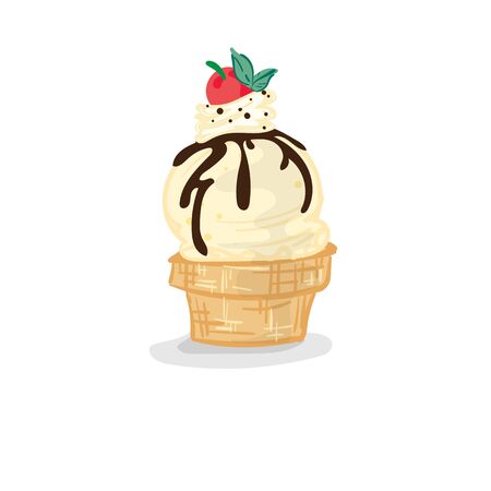 ice cream bingsu dessert drawing graphic objectのイラスト素材