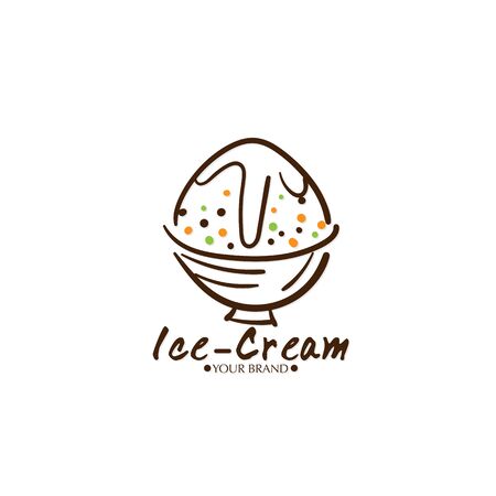ice cream dessert icon logo brand design graphic objectのイラスト素材