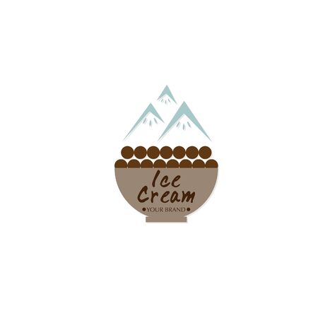 ice cream dessert icon logo brand design graphic objectのイラスト素材