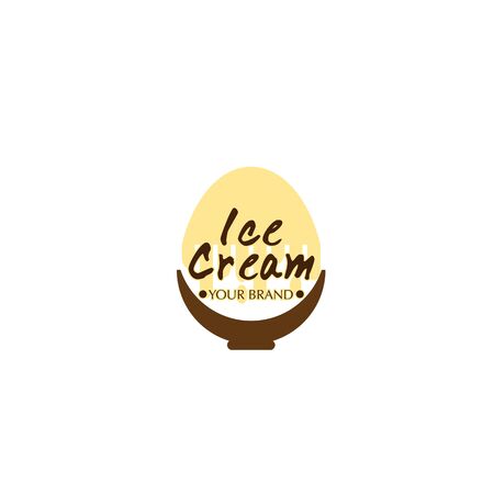 ice cream dessert icon logo brand design graphic objectのイラスト素材