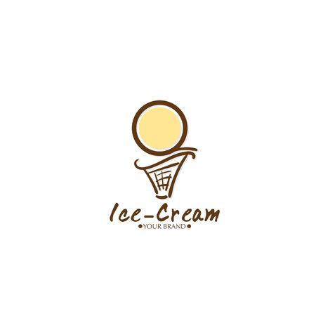 ice cream dessert icon logo brand design graphic objectのイラスト素材