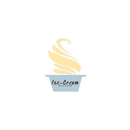 Ice cream dessert icon logo brand design graphic object.のイラスト素材