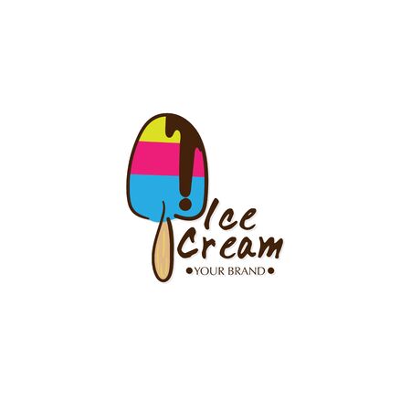 Ice cream dessert icon brand design graphic object.のイラスト素材