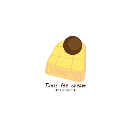 toast Ice cream dessert icon logo brand design graphic object.のイラスト素材
