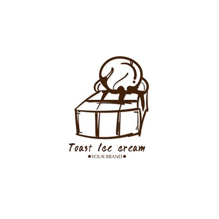 toast Ice cream dessert icon logo brand design graphic object.のイラスト素材