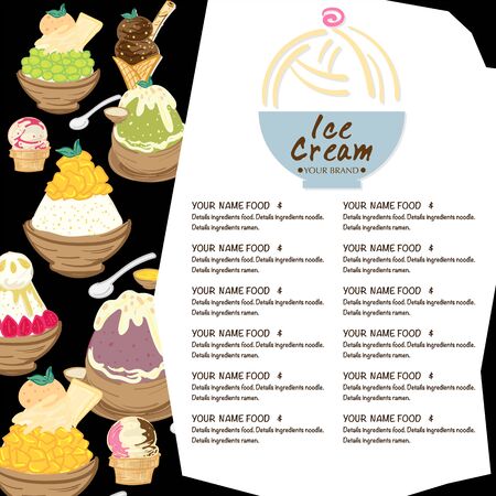 menu ice cream bingsu dessert template graphic restaurant-11のイラスト素材