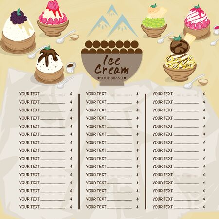 menu ice cream bingsu dessert template graphic restaurant-11のイラスト素材