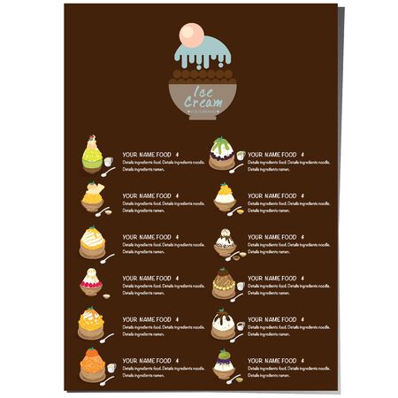 menu template Ice cream dessert reataurant brand designのイラスト素材
