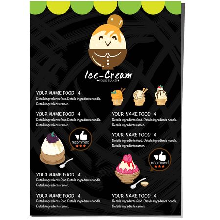 menu template Ice cream dessert reataurant brand designのイラスト素材