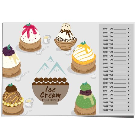 menu template Ice cream dessert restaurant brand designのイラスト素材