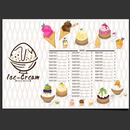 menu template Ice cream dessert restaurant brand designのイラスト素材