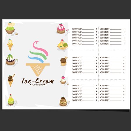 menu template Ice cream dessert restaurant brand designのイラスト素材