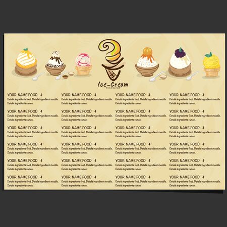 menu template Ice cream dessert restaurant brand designのイラスト素材