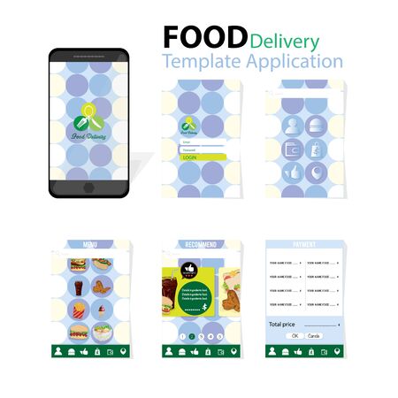 menu template application mobile food deliveryのイラスト素材