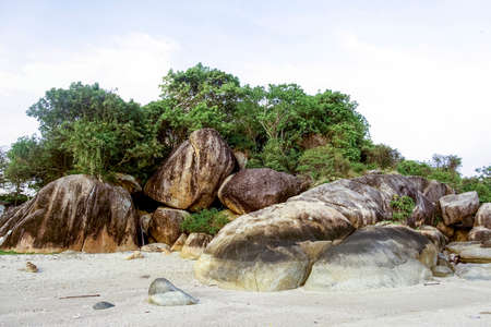 Nice atmosphere on the beach of Khao Kao Seng in Songkhla, Thailand, Asiaの写真素材
