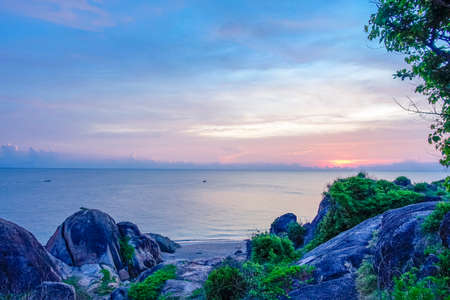 Nice atmosphere on the beach of Khao Kao Seng in Songkhla, Thailand, Asia