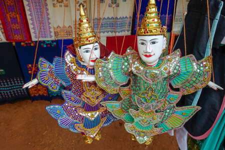 Kiosk for souvenirs and handicraft products from own production in an Akha mountain village in Chiang Rai, Northern Thailand, Thailand, Asiaの写真素材