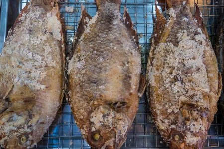 Food stall in a market in Krabi, Krabi Province, Thailand, Asiaの写真素材
