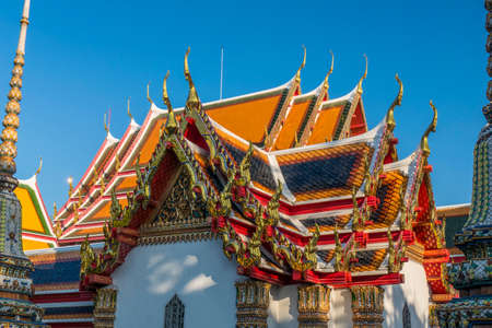 Wat Pho, Temple of the Reclining Buddha in Bangkok, Thailand, Asiaの写真素材