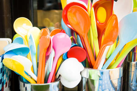 colorful spoons - nice backgroundの写真素材