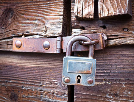 beautiful old padlock - close-upの写真素材