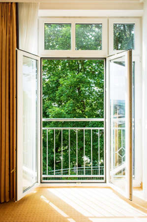 open door at a motel room in vienna