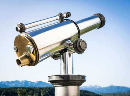 coin operated binoculars at a observation pointの写真素材