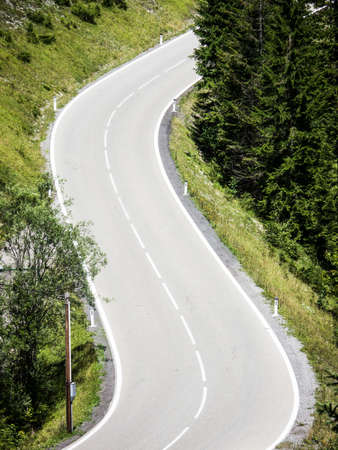 winding road at the european alps - austriaの写真素材