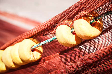 fishing net at an old portの写真素材