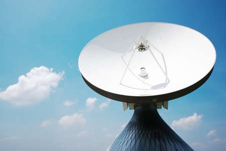 satellite dish at a meadow near munich - germanyの写真素材