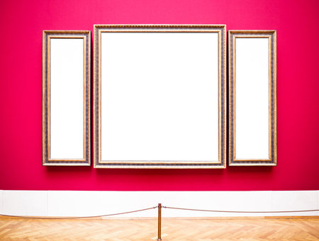 beautiful old picture frames at a museum - copy spaceのeditorial素材