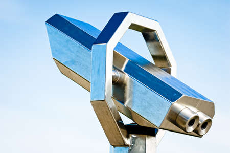coin operated binoculars at a observation pointの写真素材