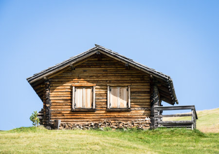 beautiful log cabin in austriaのeditorial素材