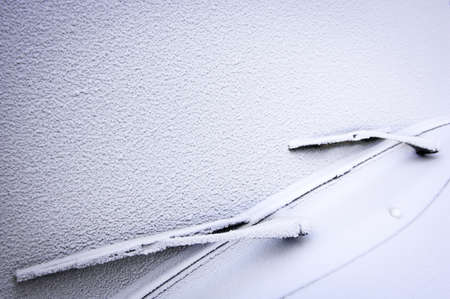 front window of a car in winter - space for text