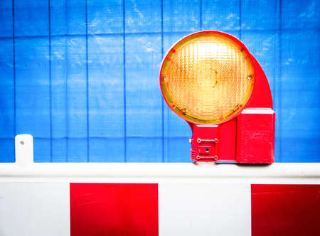 modern security barrier at a construction siteの写真素材