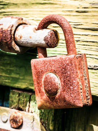 old lock at a stable - close-upの写真素材