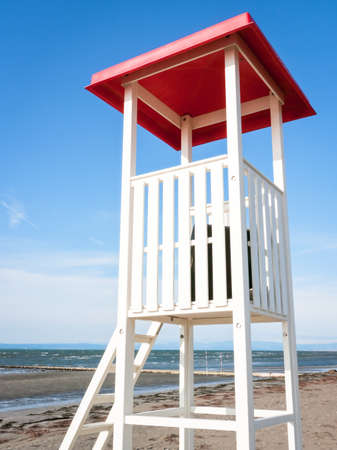 lookout tower at a beachの写真素材