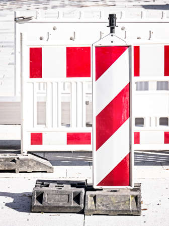 modern security barrier at a construction siteの写真素材