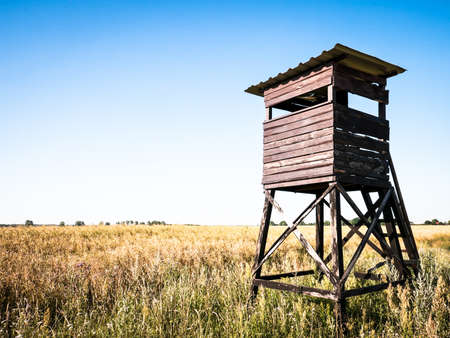 wildlife observation point - raised blindの写真素材