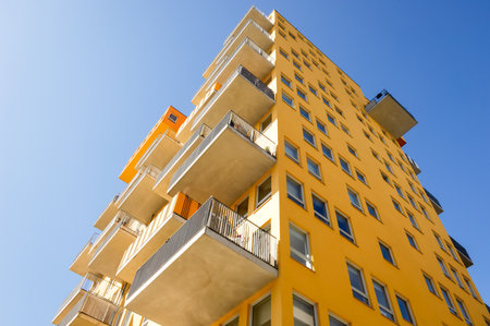 modern new plattenbau - nice backgroundのeditorial素材