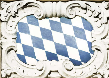 typical historic bavarian coat of arms - blue and white checkedの写真素材