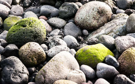 green rock at a beach