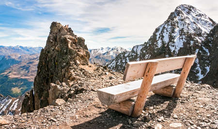 bench at the european alps